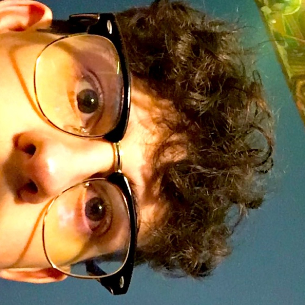 Dark brown, blue Lens glasses